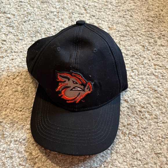 Lehigh Valley Iron Pigs Black Cap Hat with Orange Embroidered Logo Minor League - Picture 1 of 4